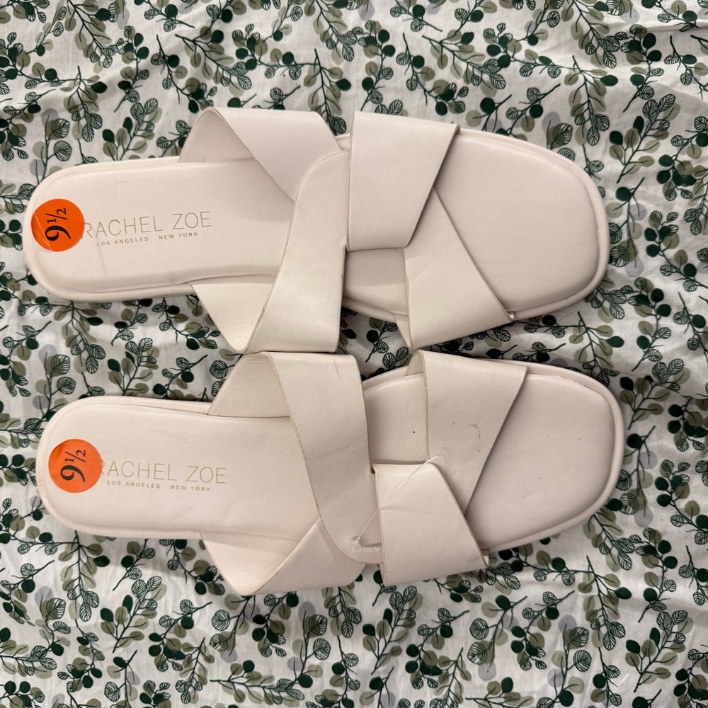 Rachel Zoe Cream Sandals with Adjustable Straps
